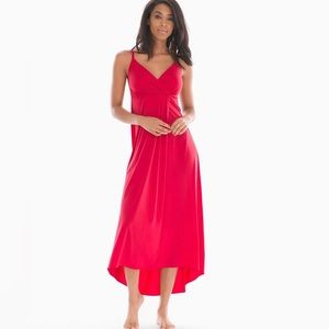LN SOMA Drapesoft long nightgown nightie soft jersey RED ~ sexy & comfy!